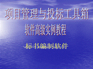 《标书编制软》PPT课件.ppt