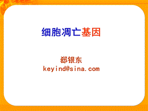 细胞凋亡基因郄银东keyindsinacom.ppt