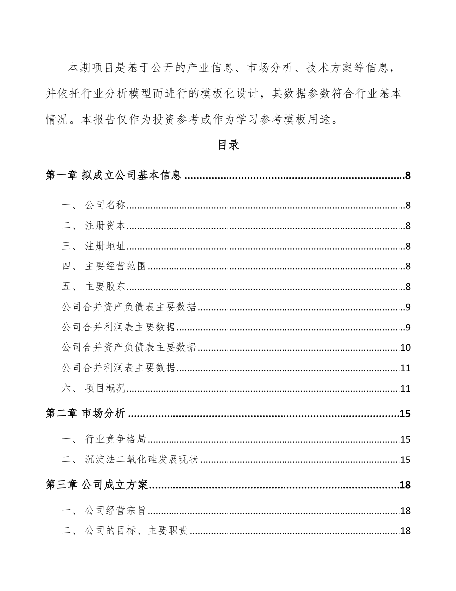 南京关于成立沉淀法二氧化硅公司可行性研究报告.docx_第3页