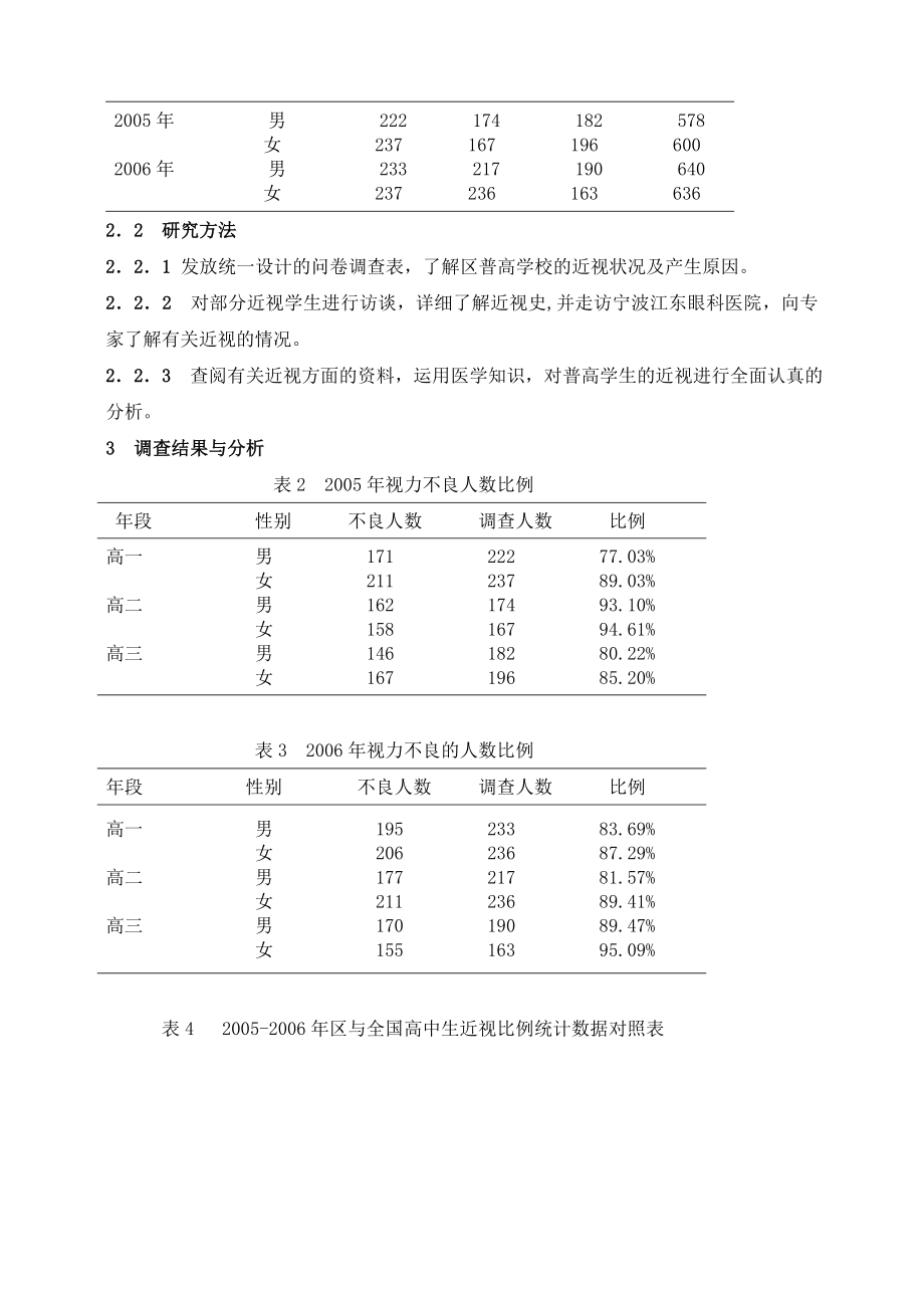 中学体育论文：对普高学生视力情况的调查与分析名师制作精品教学资料.doc_第2页