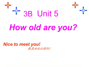 三年级下册英语课件－Unit 5 How old are you｜译林版三起 (共17张PPT).ppt