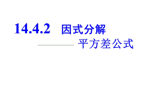 15.4.2运用平方差公式进行因式分解[精选文档].ppt