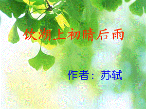 《饮湖上初晴后雨》实用教学课件.ppt