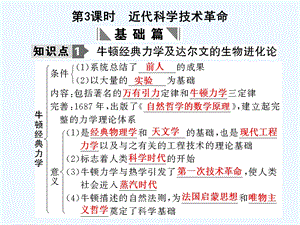 【创新设计】2011年高三历史一轮复习 第3课时　近代科学技术革命课件 岳麓版必修3.ppt