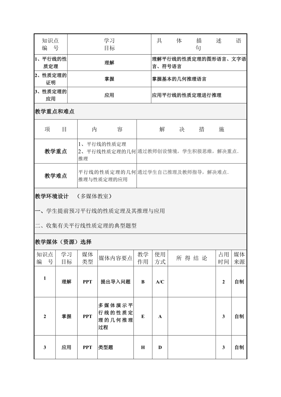 最新平行线的性质教学设计汇编.doc_第2页