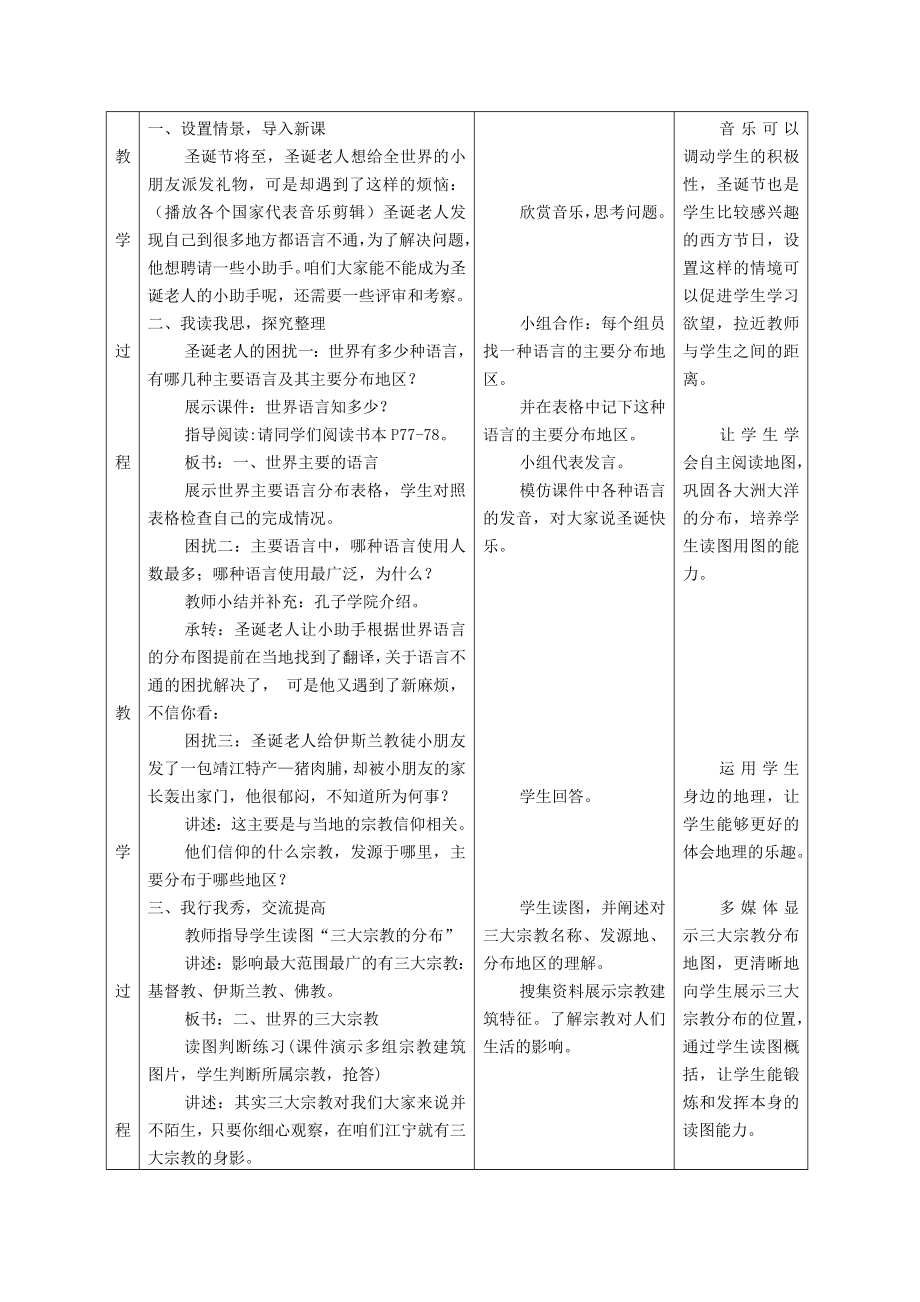 世界的语言和宗教教学设计^117073[精选文档].doc_第2页