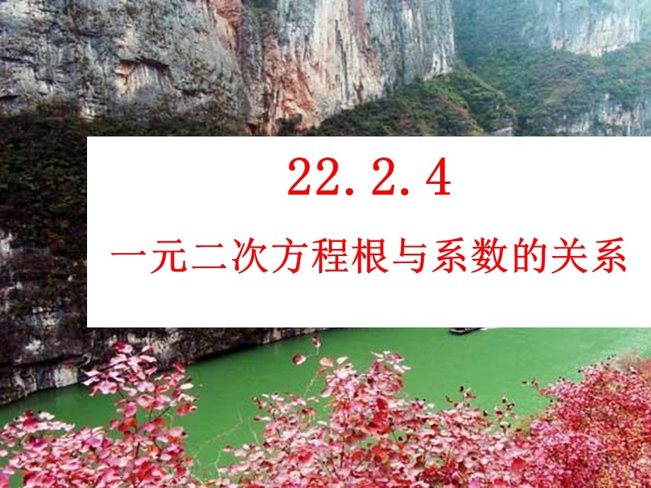 22.2.5一元二次方程根与系数关系[精选文档].ppt_第1页