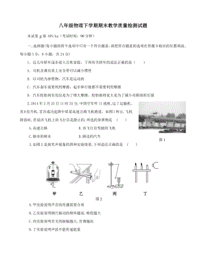 最新八年级物理下学期期末教学质量检测试题汇编.docx