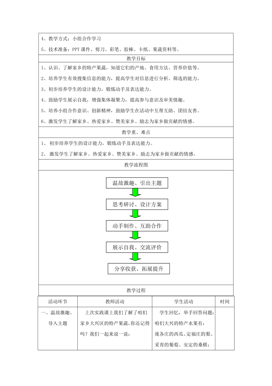 最新设计制作果蔬身份证教学设计汇编.doc_第2页