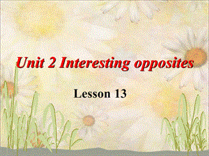 三年级下册英语课件Unit2 Interesting opposites Lesson13课件1｜清华版一起 (共16张PPT).ppt