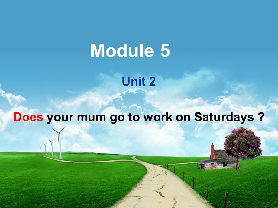 三年级下册英语课件－M5 U2Does your mum go to work on Saturdays｜外研社三起(共23张PPT).ppt_第1页