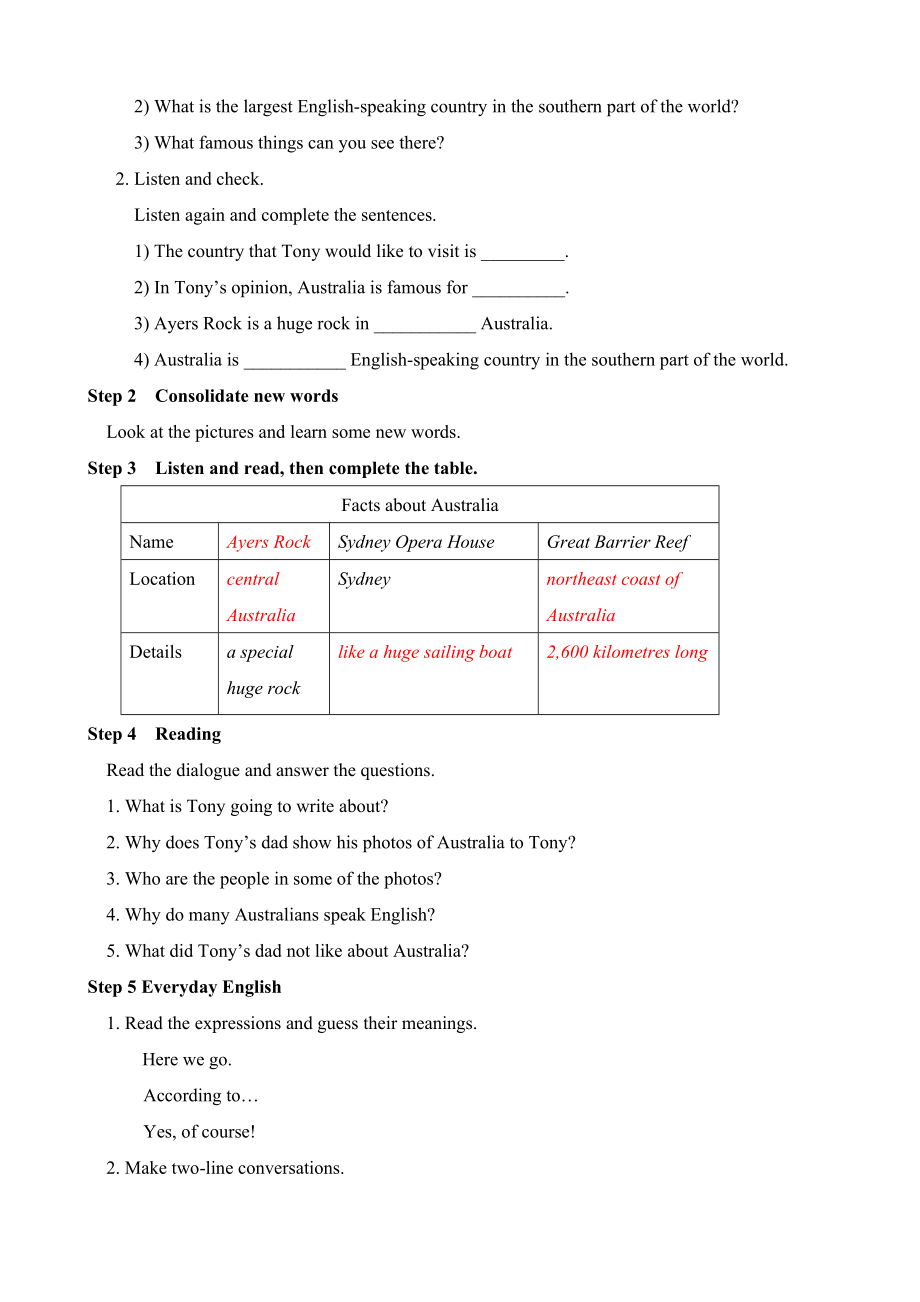 最新Module10Australia教案汇编.doc_第2页