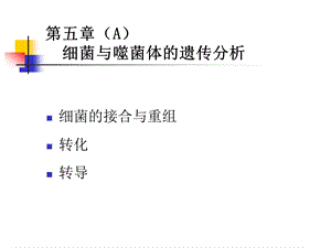 医学课件第五部分A细菌与噬菌体的遗传分析.ppt