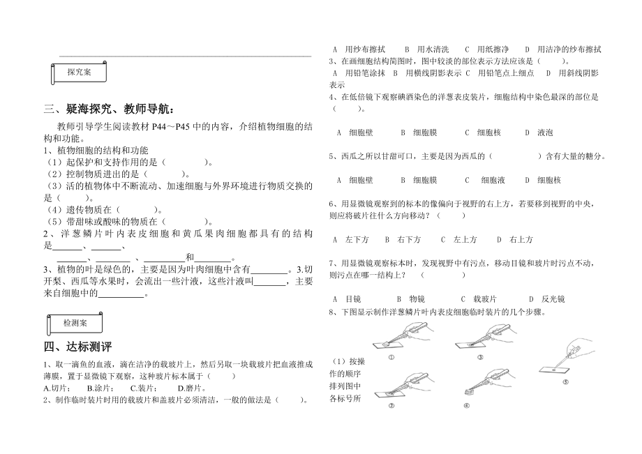 最新3.2植物细胞导学案汇编.doc_第2页