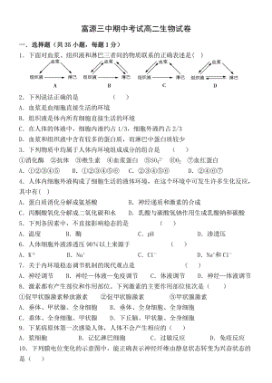 最新富源三中高二上学期期中考试(有答案汇编.doc