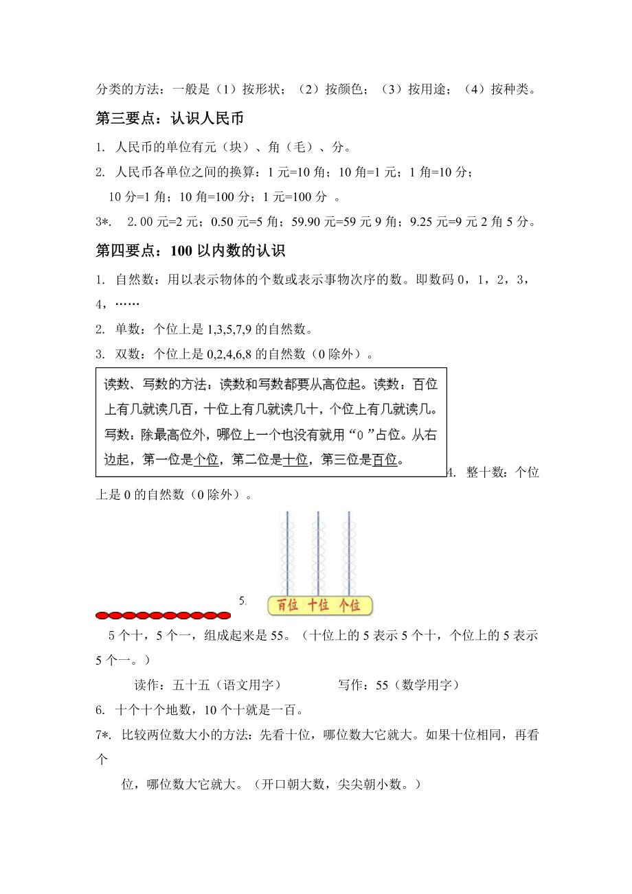 人教版一年级下册数学复习资料.doc_第2页