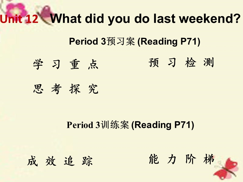 【高分突破】2016七年级英语下册Unit12WhatdidyoudolastweekendPeriod3课件（新版）人教新目标版.ppt_第1页