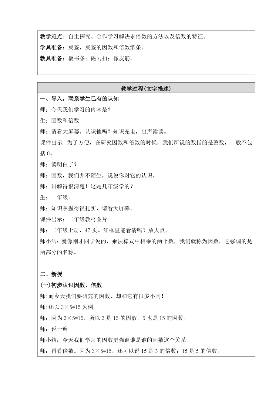 最新1.教学设计因数和倍数汇编.doc_第3页