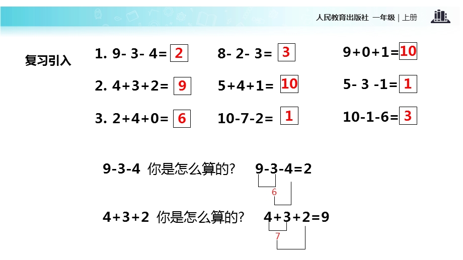 一年级上册数学课件5.5加减混合｜人教新课标(共14张PPT)教学文档.ppt_第2页