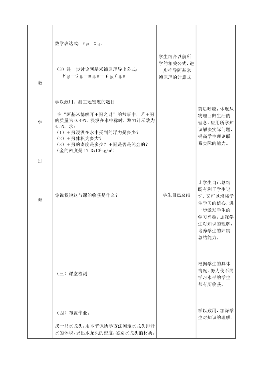 最新10.2阿基米德原理教学设计汇编.doc_第3页