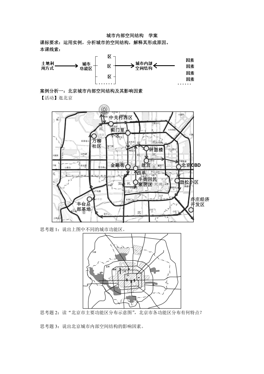 最新城市的内部空间结构学案汇编.doc_第1页