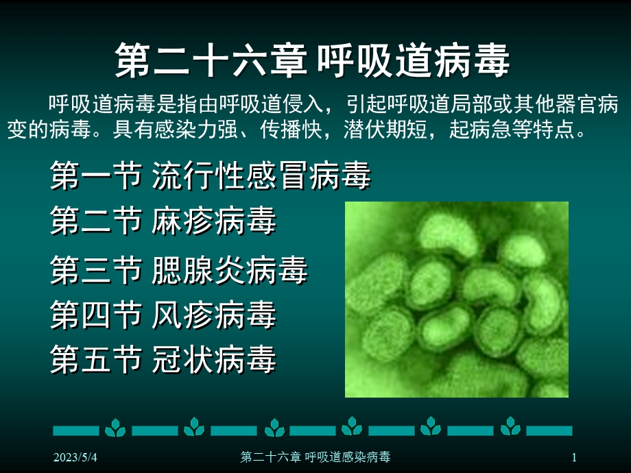 医学课件第二十六章呼吸道病毒.ppt_第1页