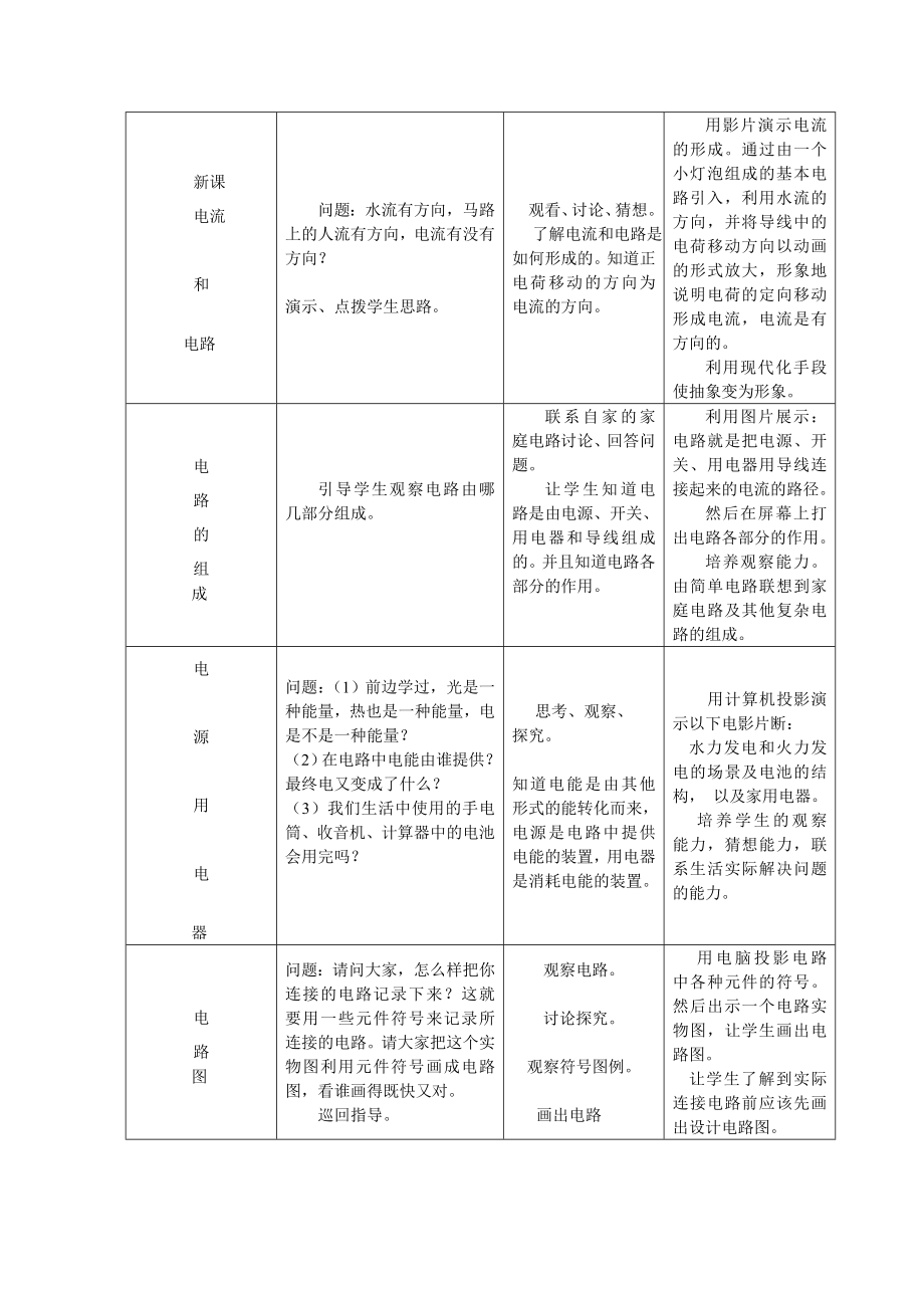 最新电流和电路课堂教学设计汇编.doc_第3页