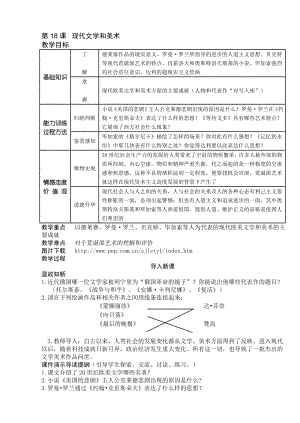 最新18现代文学和美术名师精心制作资料.doc