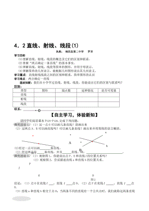 直线、射线、线段导学案靖西二中罗芳[精选文档].doc