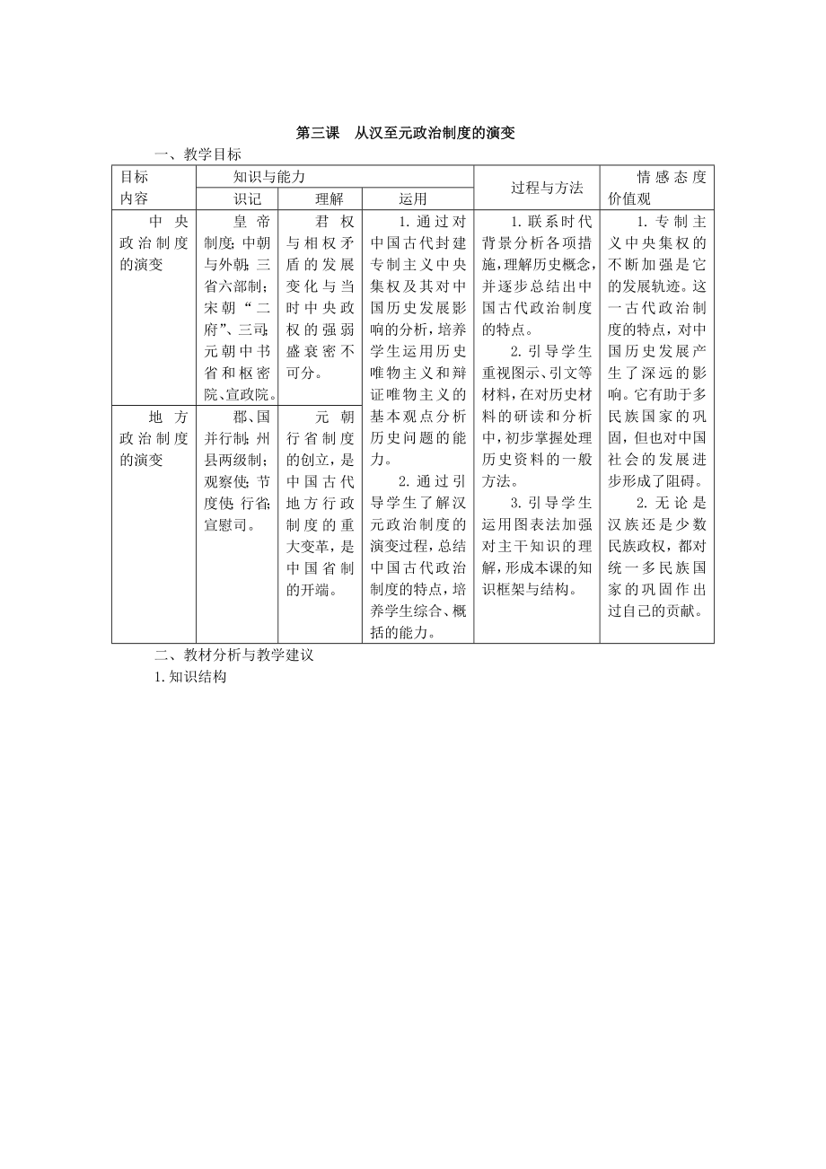 最新1.3君主专制政体的演进与强化教案1人民版必修一汇编.doc_第1页