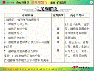 南方新课堂高考总复习生物 配套课件必修1 第6章 第1节 细胞的增殖文档资料.ppt