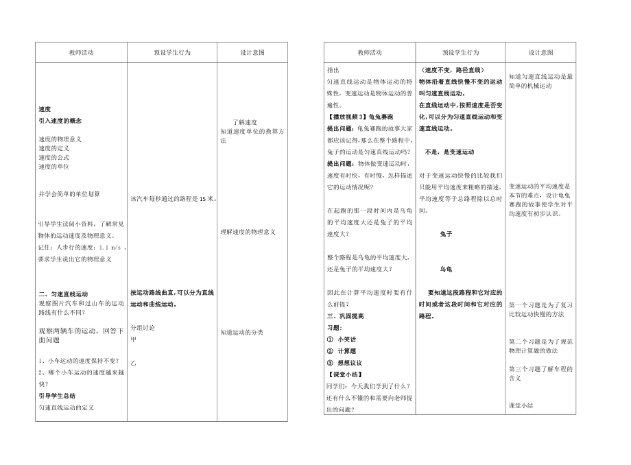 最新运动快慢教学设计汇编.doc_第2页