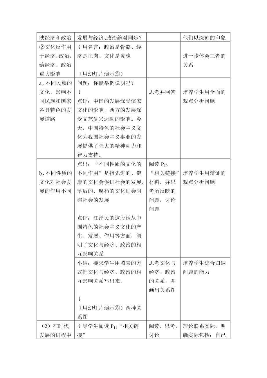 最新文化与经济、政治教学设计汇编.doc_第3页