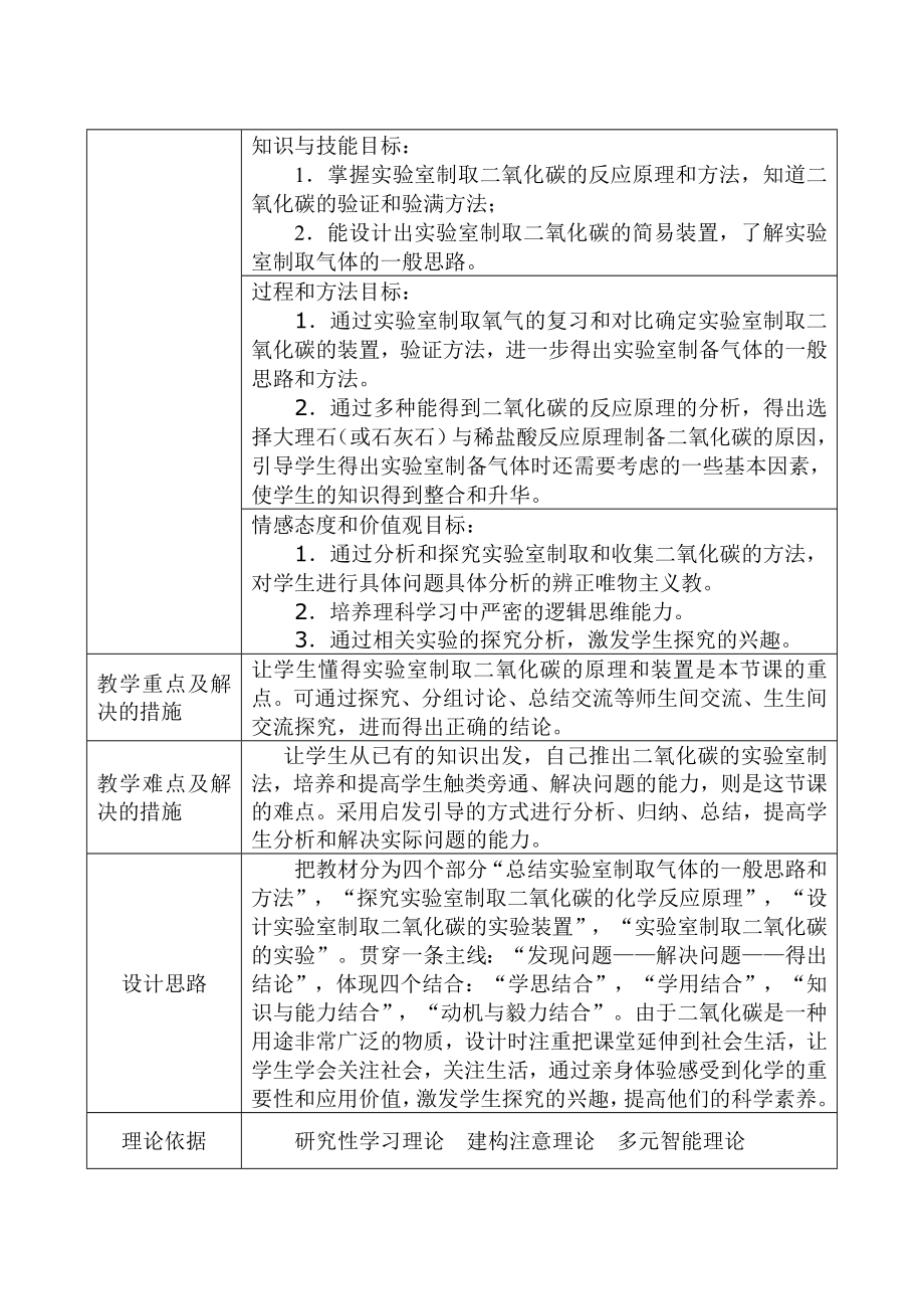 第六单元课题2二氧化碳的制取研究的教学设计[精选文档].doc_第2页