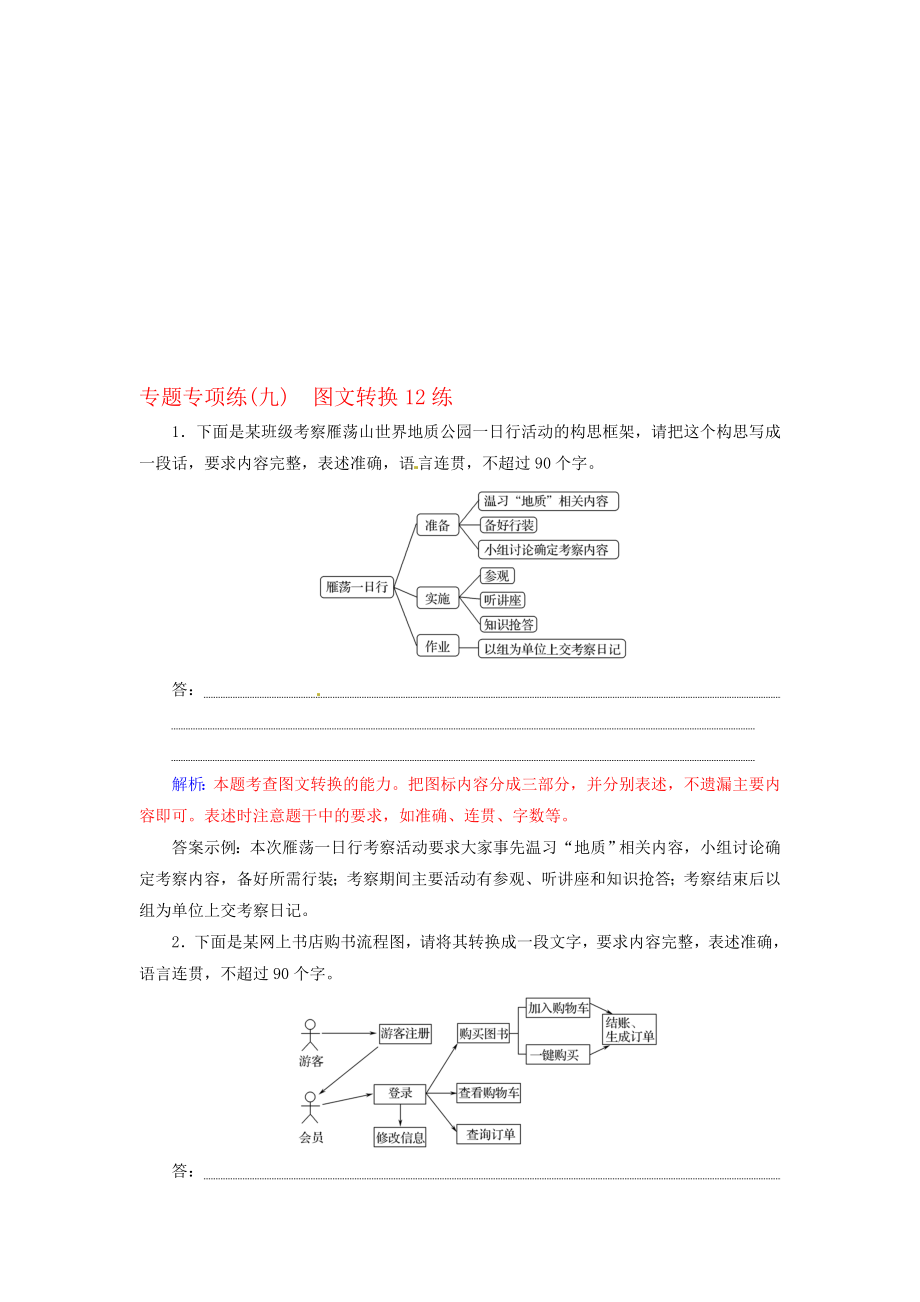 高考语文二轮复习 专题专项练九 图文转换12练1..doc_第1页