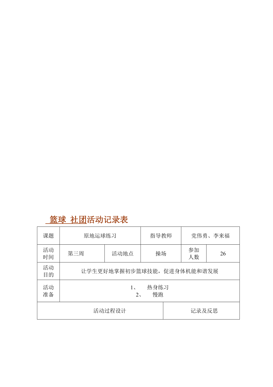 篮球社团活动记录表[精选文档].doc_第1页