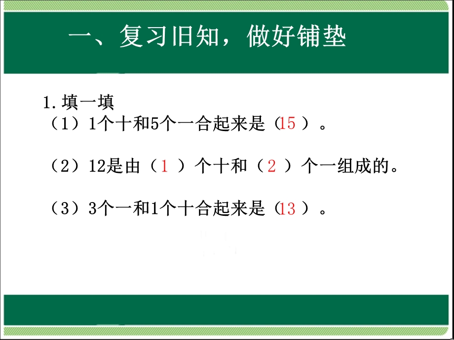 一年级上册数学课件－6.210加几和相应的加减法 ｜人教新课标 (共9张PPT)教学文档.ppt_第2页