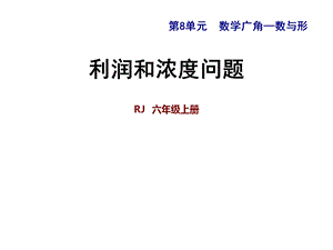 六年级上册数学课件第8单元数学广角——数与形8.3 利润和浓度问题 人教新课标(共11张PPT)教学文档.ppt