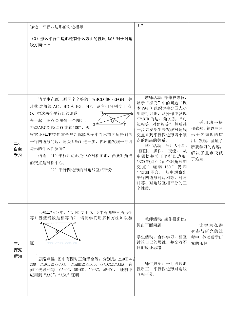 平行四边形的性质(二)教案(上课)[精选文档].doc_第2页