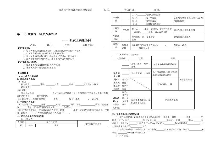 第一节区域水土流失及其治理导学案[精选文档].doc_第1页