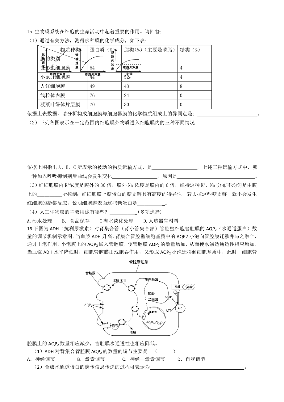 专题3物质出入细胞的方式练习题【】[精选文档].doc_第3页