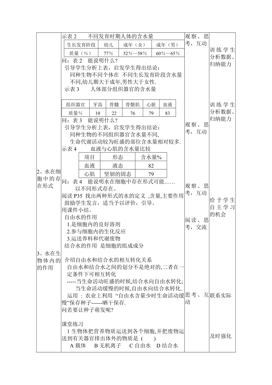 最新2.4细胞中的无机物教学设计徐在爱汇编.doc_第2页