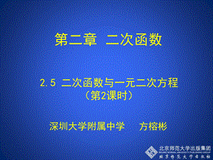 2.5二次函数与一元二次方程第2课时演示文稿 [精选文档].ppt