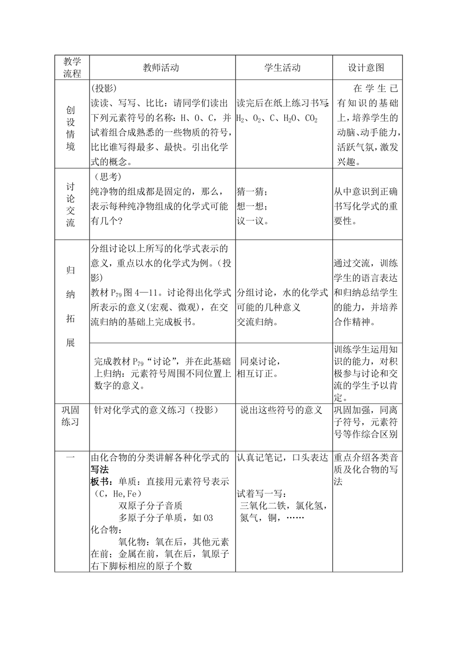 最新化学式与化合价第1、2课时教案汇编.doc_第2页