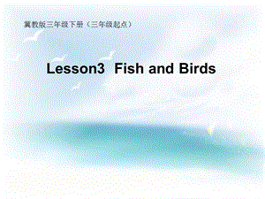 三年级下册英语课件－Lesson 3 Fish and Birds｜冀教版三起 (共9张PPT).ppt