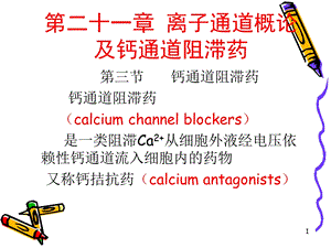 医学课件第二十一章离子通道概论及钙通道阻滞药.ppt