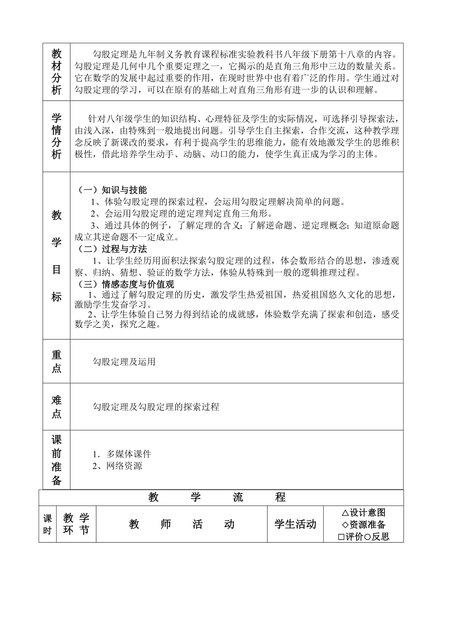 教学设计勾股定理[精选文档].doc_第2页