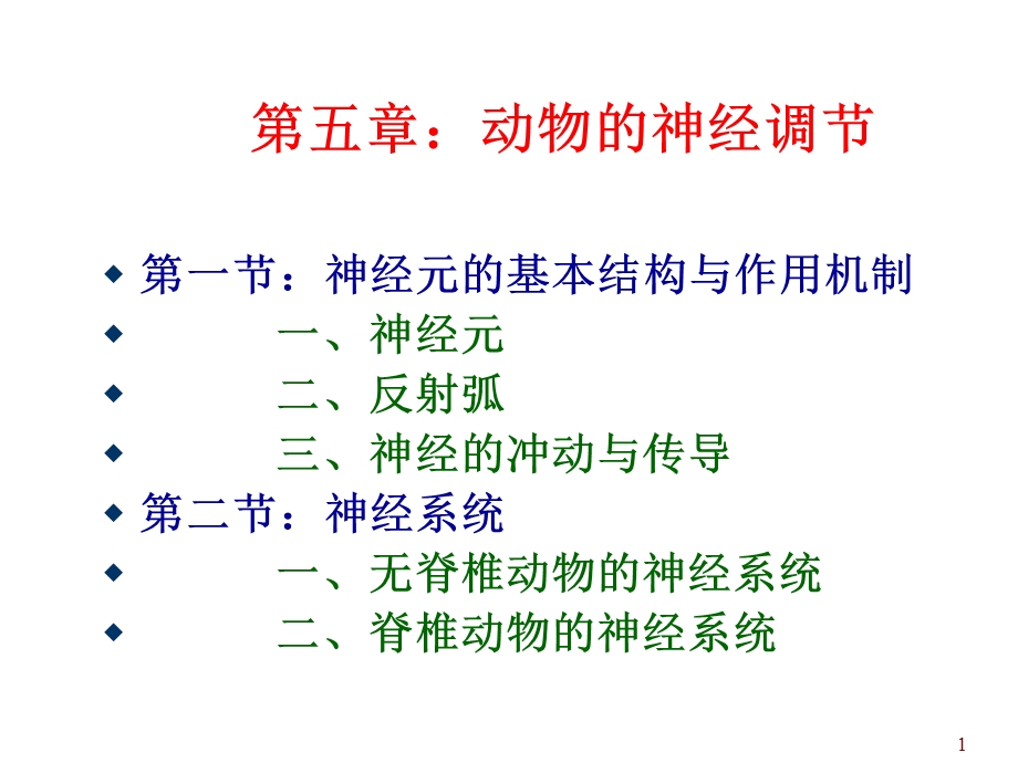 医学课件第五章动物的神经调节.ppt_第1页