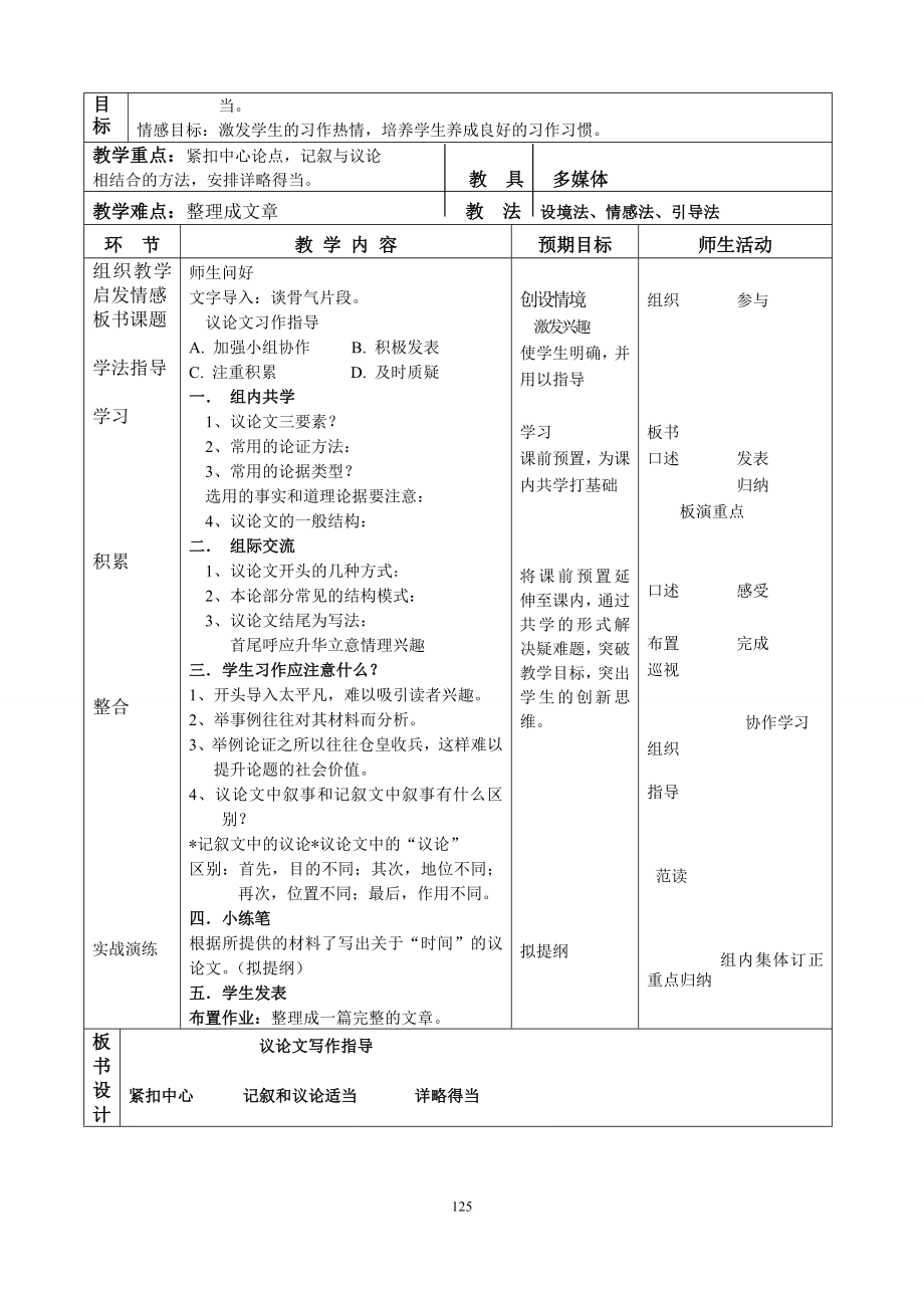 许明玉：议论文作文指导课教学设计[精选文档].doc_第2页