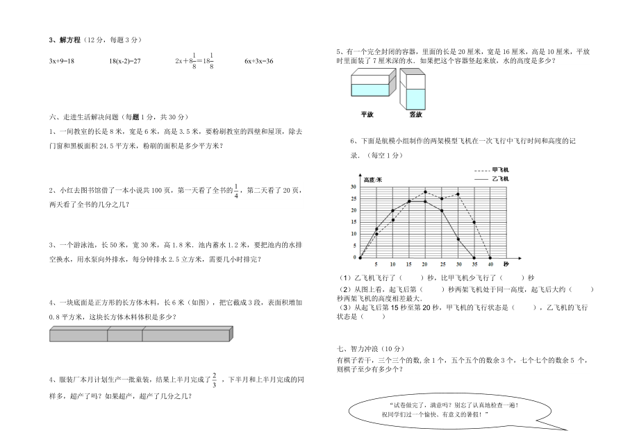 最新五年级下册数学期末试卷汇编.doc_第2页